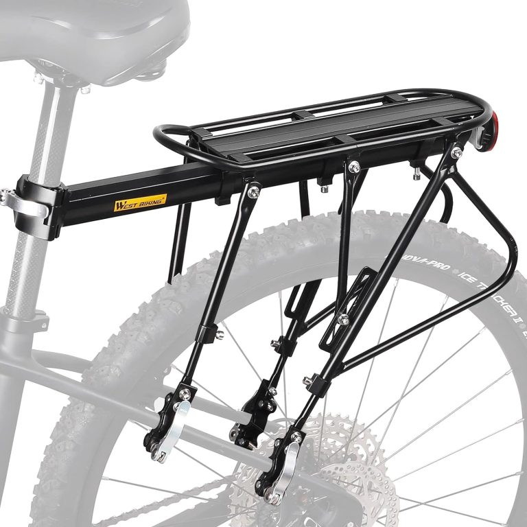HONGYEA Bike Cargo Rack 220 Lbs Load Bike Rack Full Quick Release Universal Adjustable, Aluminum Alloy Waterproof Bike Luggage Rear Rack, Bicycle Rear Rack