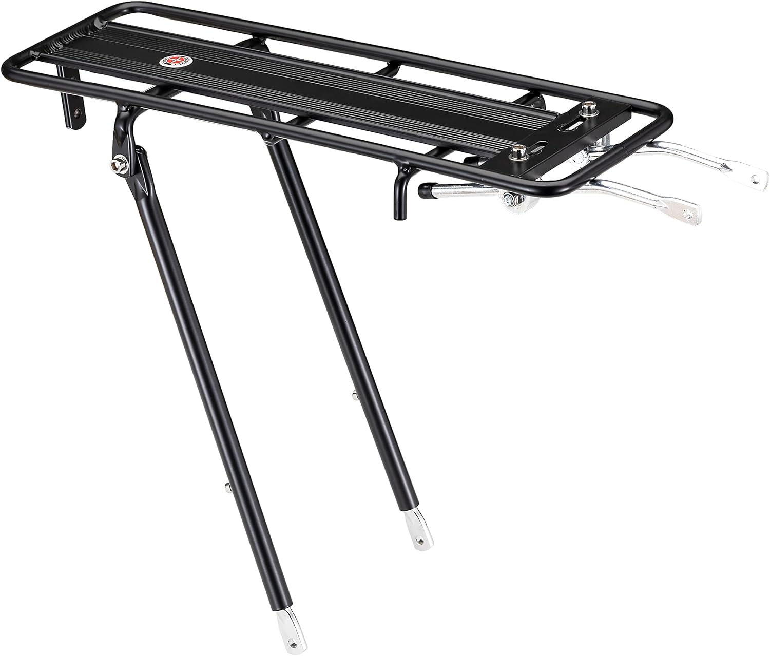 Schwinn Rear Bike Cargo Rack, Durable Rack Holds 26 lbs, Fits Most Adult Bikes 24-29-Inch Wheels, Bikes with Center, Side, or No Mounting Points