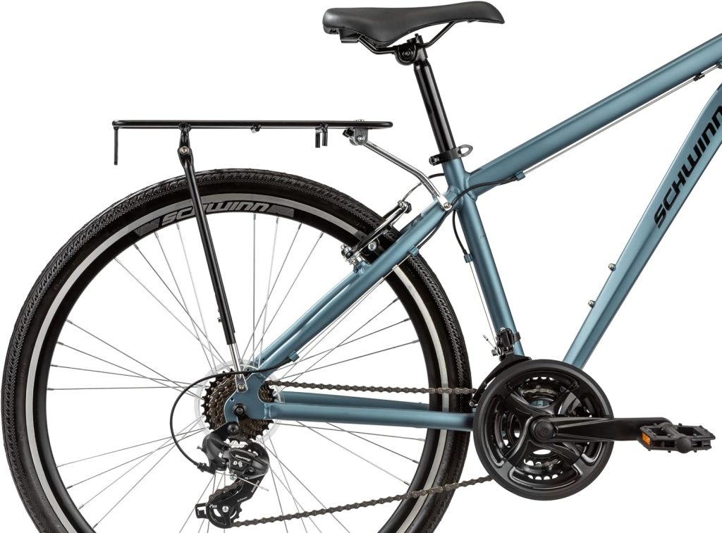 Schwinn Rear Bike Cargo Rack on bike